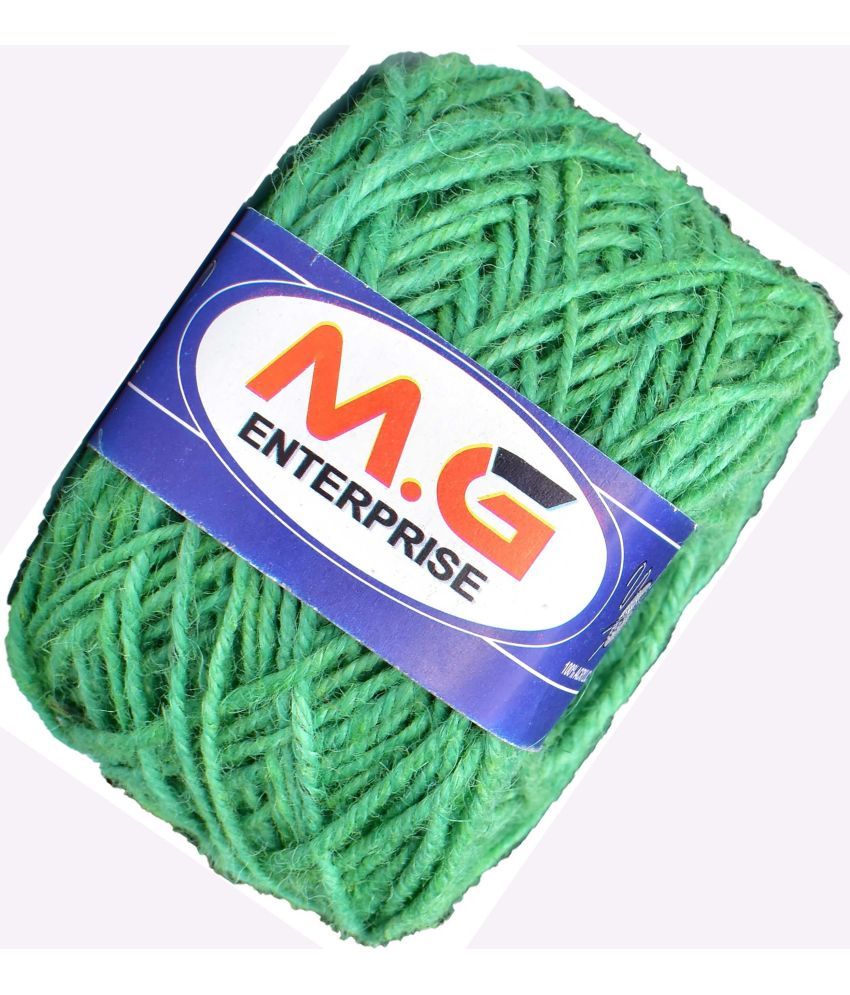     			3 Ply/Twisted Macrame Jute Cord/Dori Thread  Apple Green 100 mtr- Art-AJBC