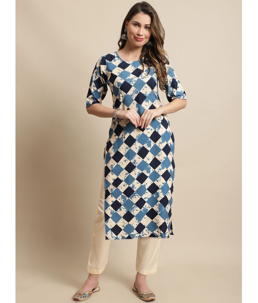     			7Threads Crepe Printed Straight Women's Kurti - Multicoloured ( Pack of 1 )