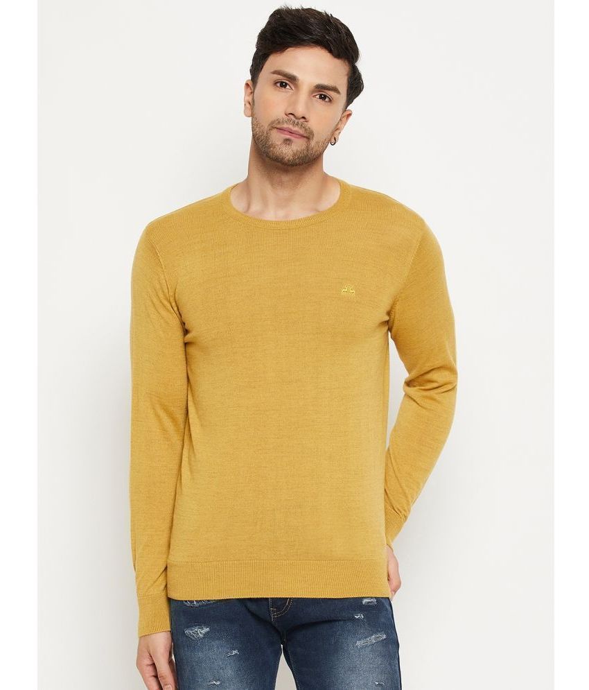     			98 Degree North Woollen Blend Round Neck Men's Full Sleeves Pullover Sweater - Yellow ( Pack of 1 )