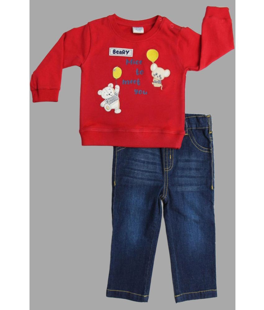     			Dollar Multi Cotton Blend Baby Boy T-Shirt & Trouser ( Pack of 1 )