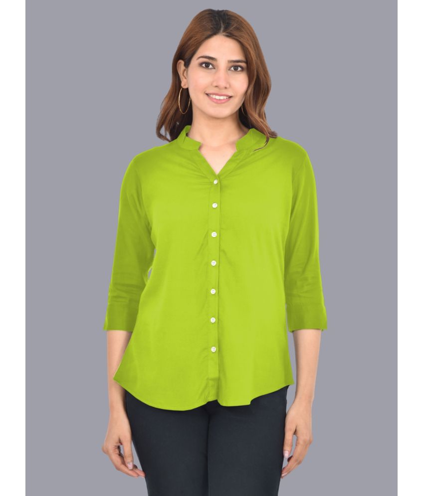     			FABISHO Green Rayon Women's Shirt Style Top ( Pack of 1 )