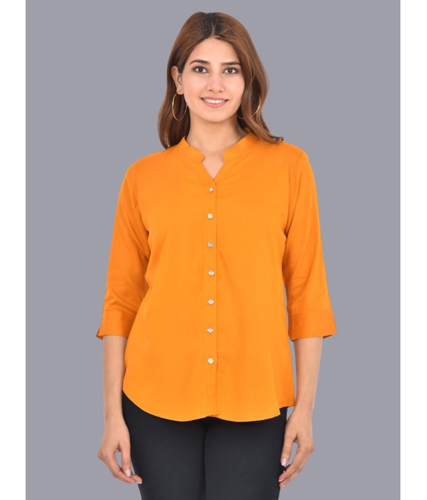     			FABISHO Mustard Rayon Women's Shirt Style Top ( Pack of 1 )