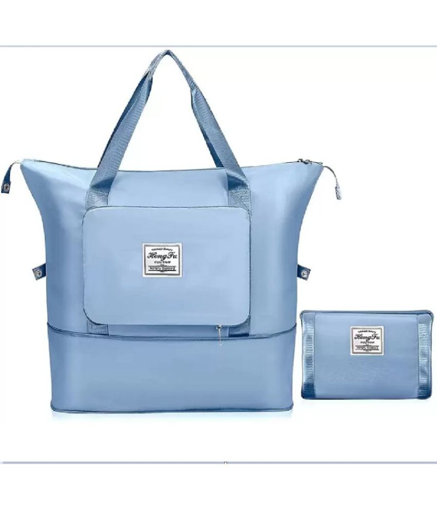     			Gatih Foldable Travel Duffle Bag Wood Polish Block Large Capacity Small Folding Bag Carry Luggage Bag 25 L