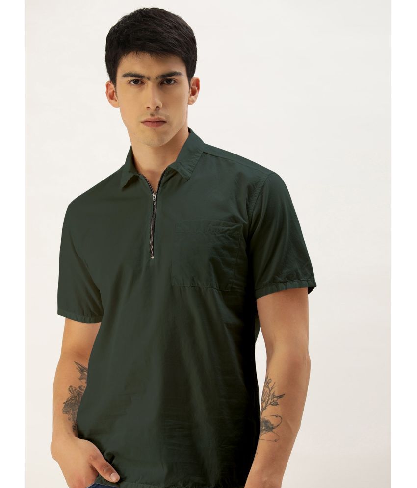     			IVOC 100% Cotton Regular Fit Solids Half Sleeves Men's Casual Shirt - Green ( Pack of 1 )