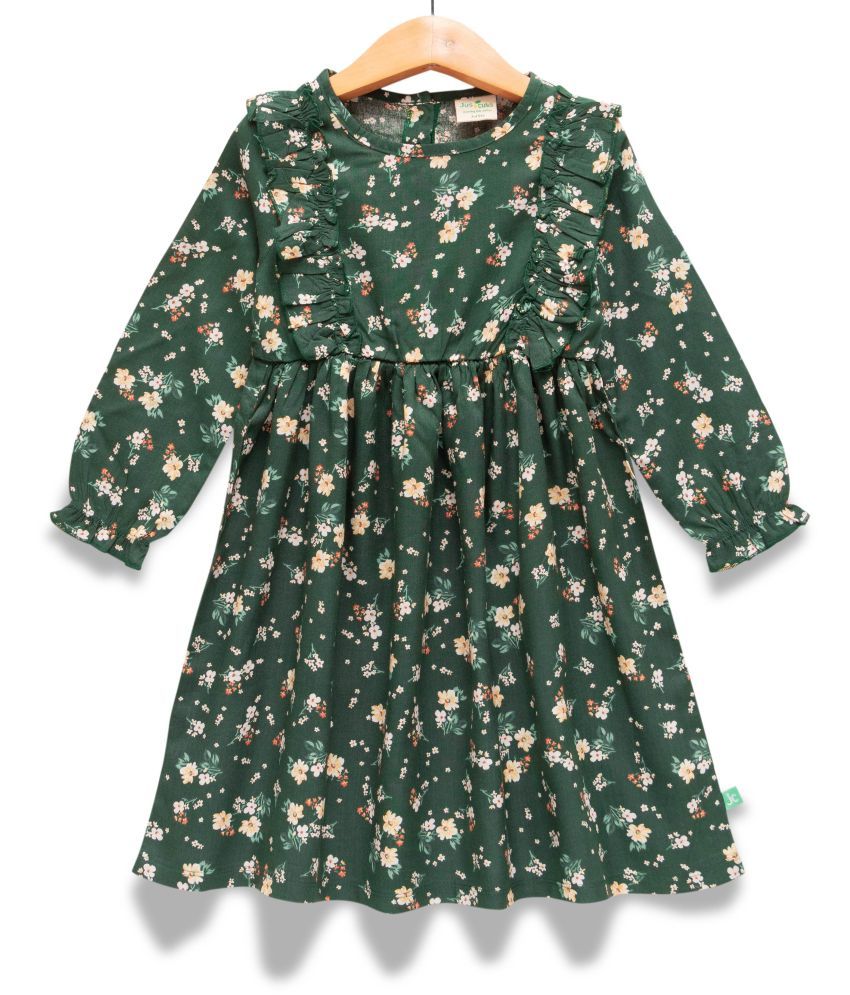     			Juscubs Green Cotton Girls Fit And Flare Dress ( Pack of 1 )