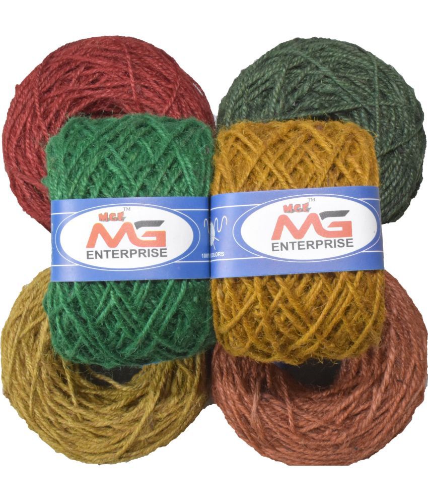     			Jute Combo JCD 01 Colour Exclusive Twine Ball Threads String Rope 3 Ply 150 m (6 Colours / 25 m Each) for Creative Decoration