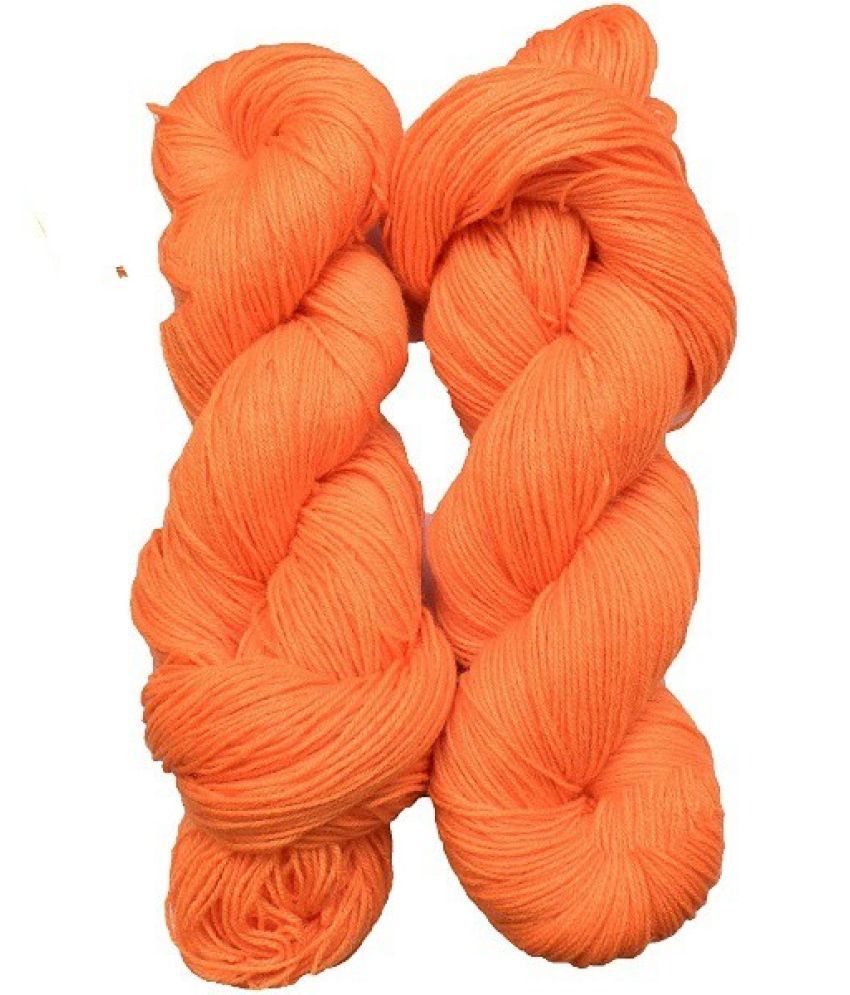     			Knitting Yarn 3 ply Wool, Orange 200 gm Best Used with Knitting Needles, Crochet Needles Wool Yarn for Knitting