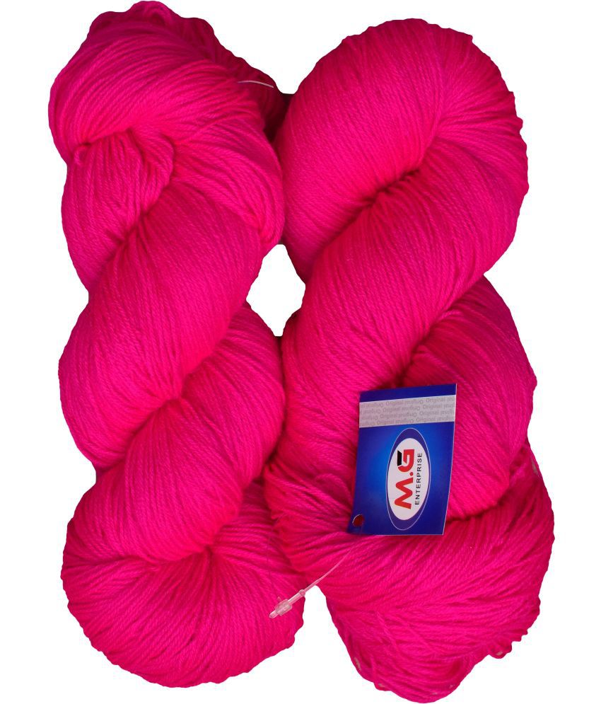     			Knitting Yarn 3 ply Wool, Magenta 200 gm  Best Used with Knitting Needles, Crochet Needles Wool Yarn for Knitting.