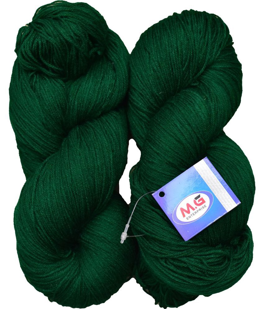     			Knitting Yarn 3 ply Wool, Leaf Green 200 gm  Best Used with Knitting Needles, Crochet Needles Wool Yarn for Knitting.