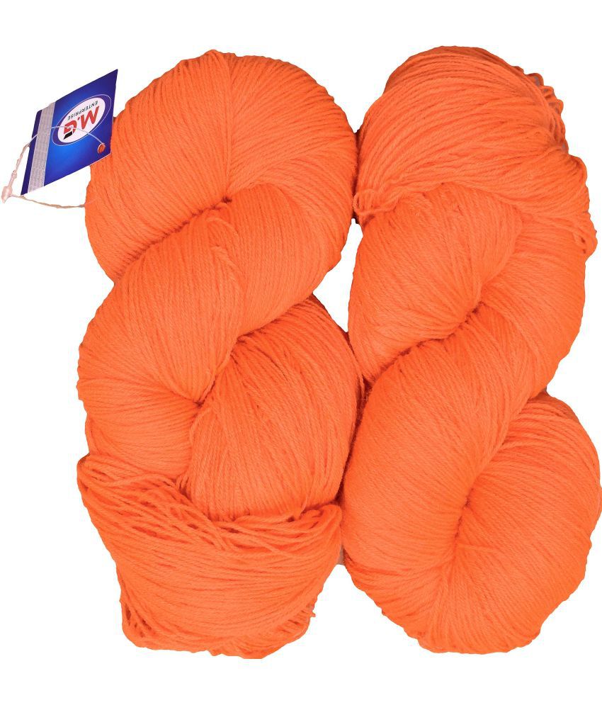     			Knitting Yarn 3 ply Wool, Orange 200 gm  Best Used with Knitting Needles, Crochet Needles Wool Yarn for Knitting.