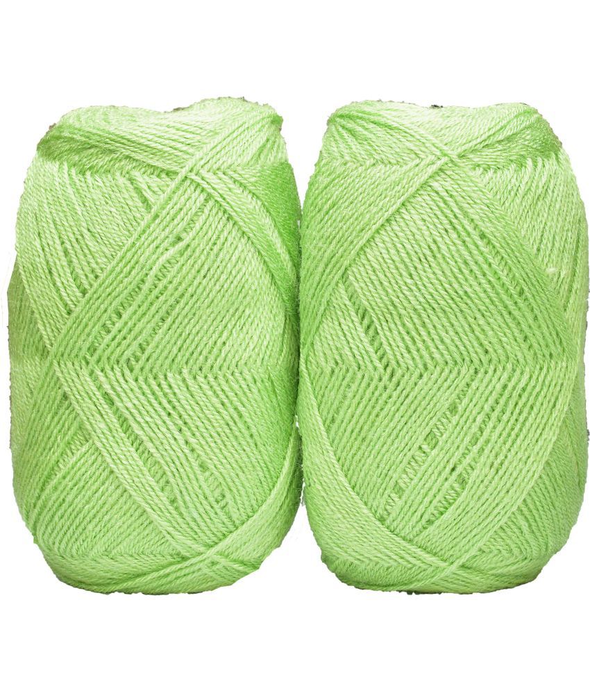     			Light Apple Green (400 gm)  Wool Ball Hand knitting wool / Art Craft soft fingering crochet hook yarn, needle knitting yarn thread dyed EIA