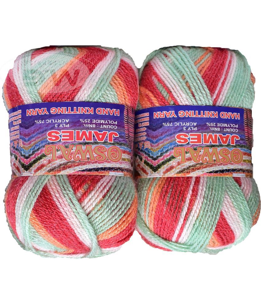     			Oswal James Knitting  Yarn Wool, Apple mix Ball 300 gm  Best Used with Knitting Needles, Crochet Needles  Wool Yarn for Knitting. By Oswa  J