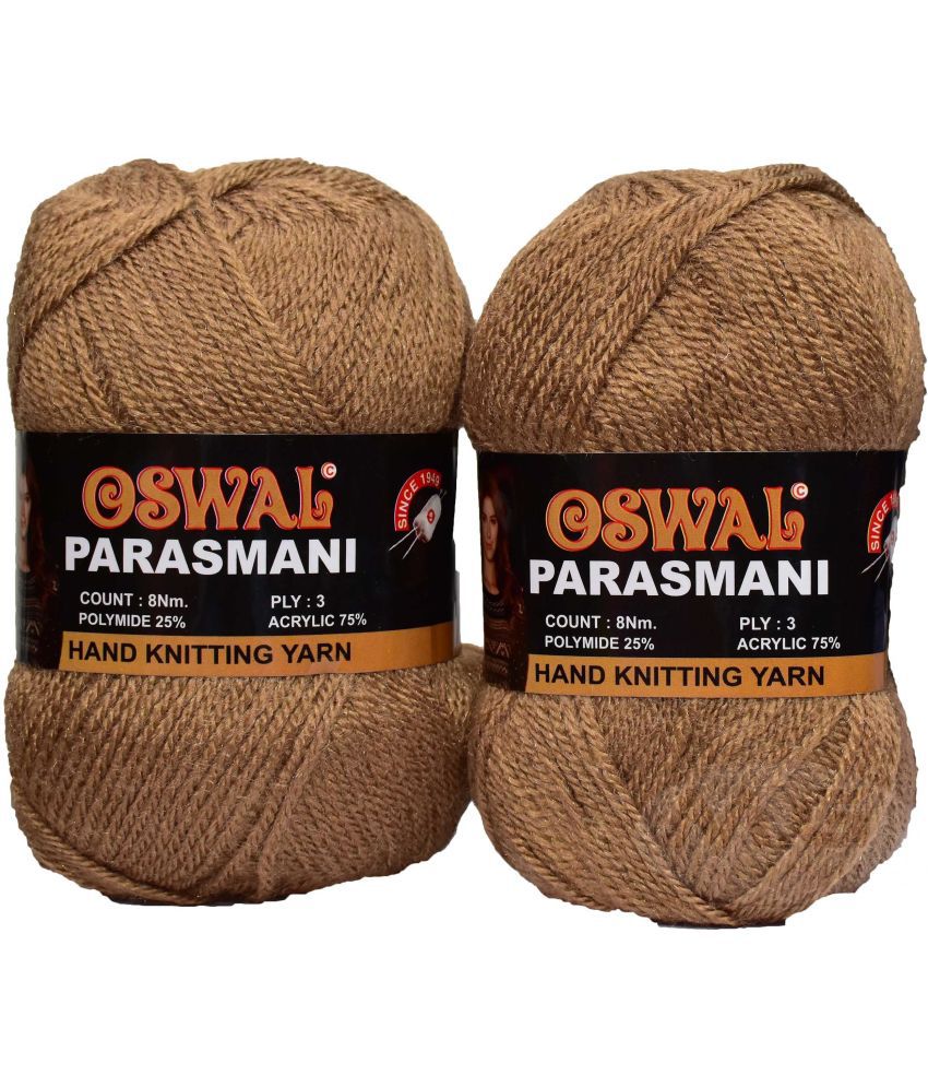     			Represents Oswal 3 Ply Knitting  Yarn Wool,  Brown 200 gm Art-FJG