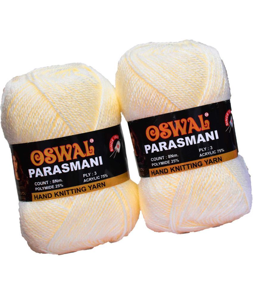     			Represents Oswal 3 Ply Knitting  Yarn Wool,  Cream 500 gm Art-EFI