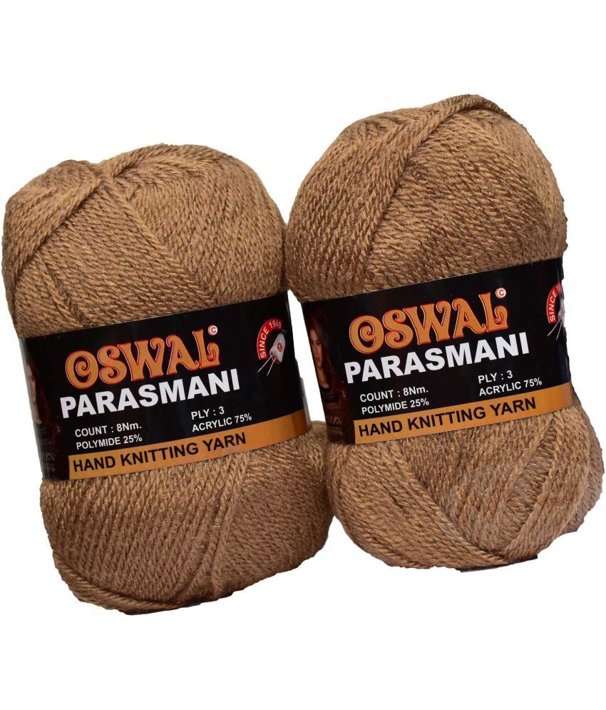     			Represents Oswal 3 Ply Knitting  Yarn Wool,  Brown 500 gm Art-FJG