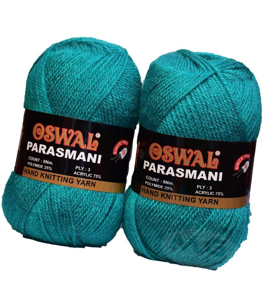     			Represents Oswal 3 Ply Knitting  Yarn Wool,  Teal Green 400 gm Art-EIA