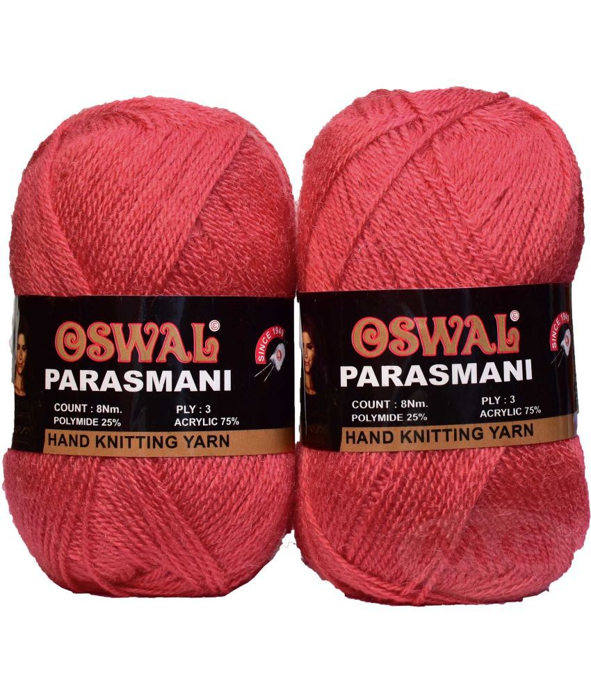     			Represents Oswal 3 Ply Knitting  Yarn Wool,  Light Magenta 200 gm Art-FJA