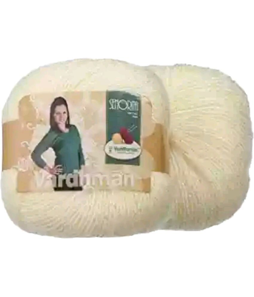     			Senorita 200 gm Wool Ball Hand Knitting Wool/Art Craft Soft Fingering Crochet Hook Yarn (off white)