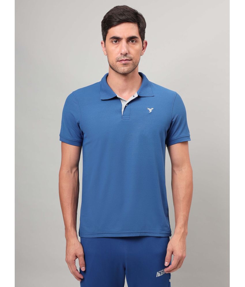     			Technosport Indigo Polyester Slim Fit Men's Sports Polo T-Shirt ( Pack of 1 )