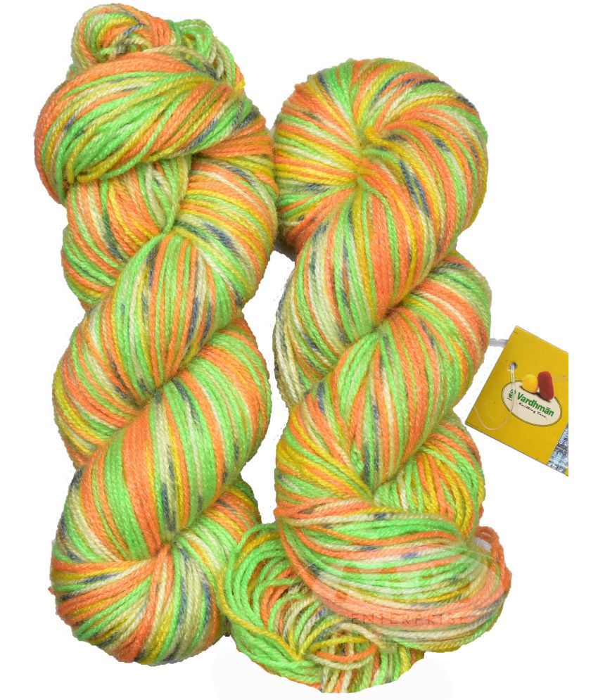     			Vardhman Fashionist MG Apple Green (200 gm)  Wool Hank Hand knitting wool