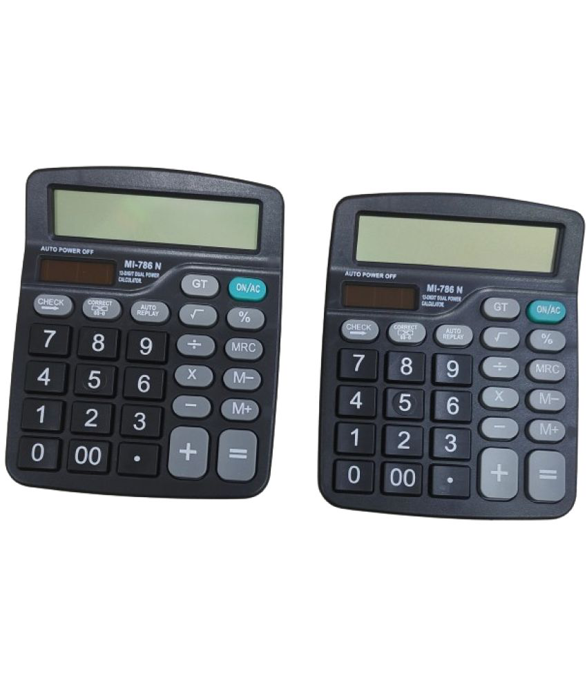     			2341COMBO - 2PC MI-786 N  CALCULATOR 120 Steps Check & Correct 12 Digit Premium Desktop Calculator( PACK OF 2)