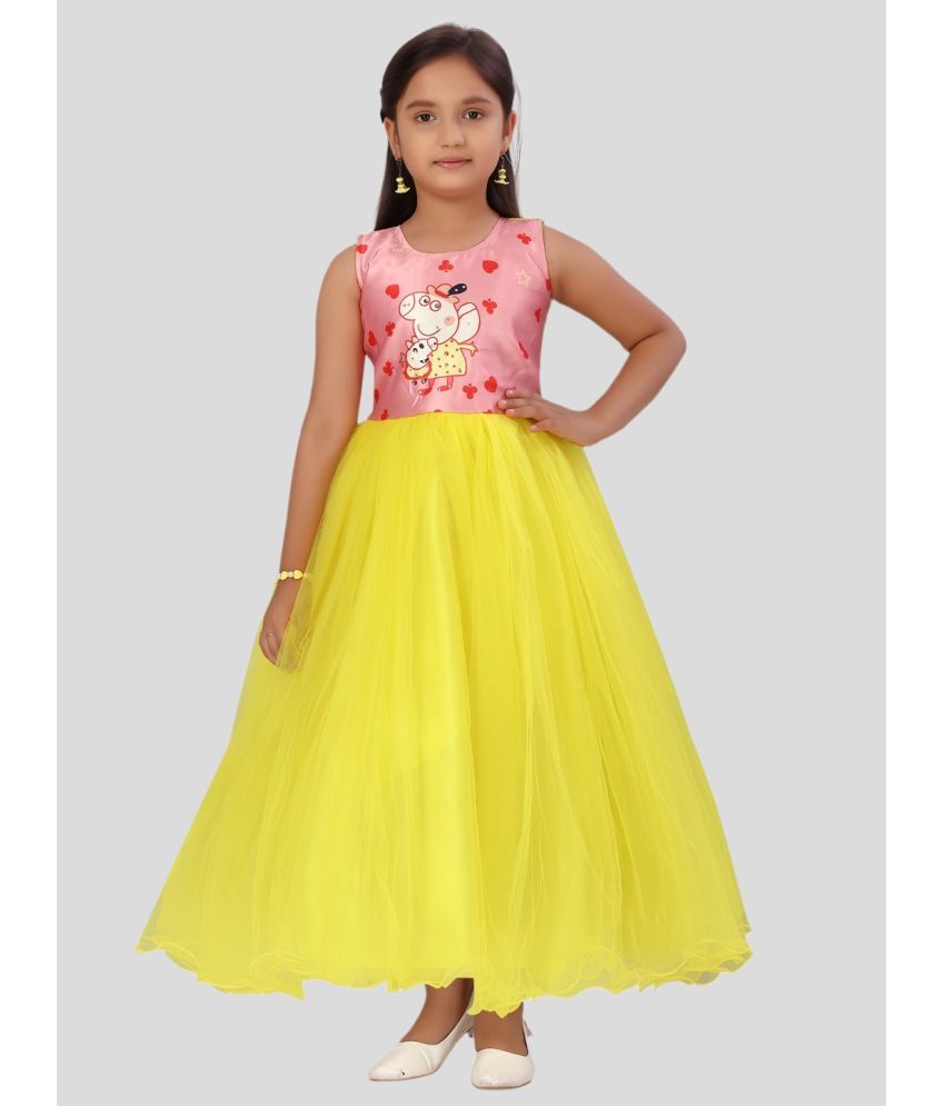     			Aarika Yellow Nylon Girls Gown ( Pack of 1 )