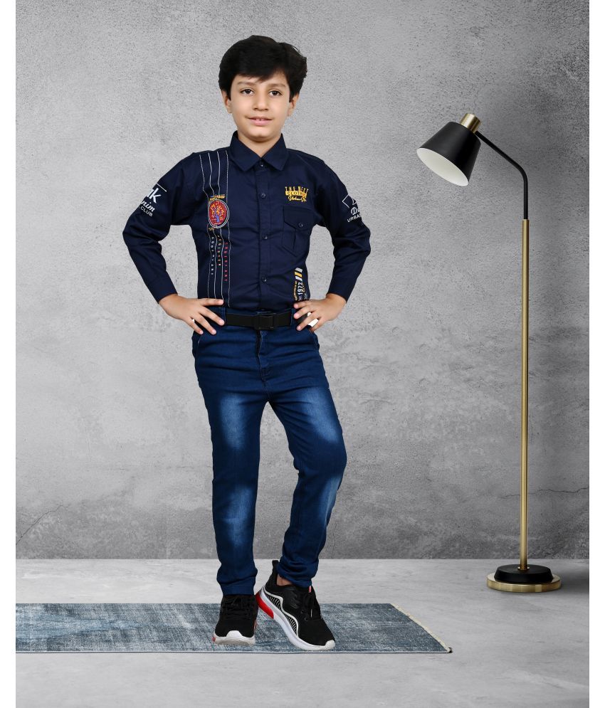     			Arshia Fashions Pack of 1 Boys Denim Shirt & Jeans ( Blue )