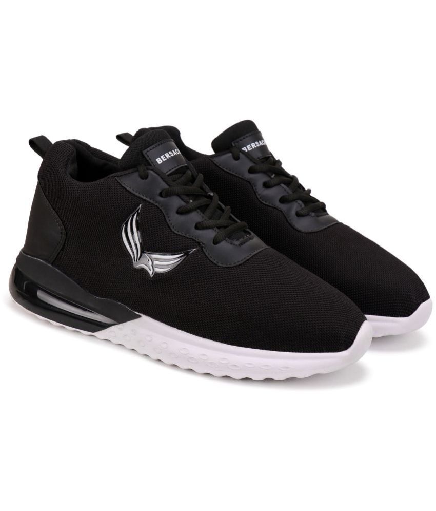     			Bersache Black Men's Sports Running Shoes