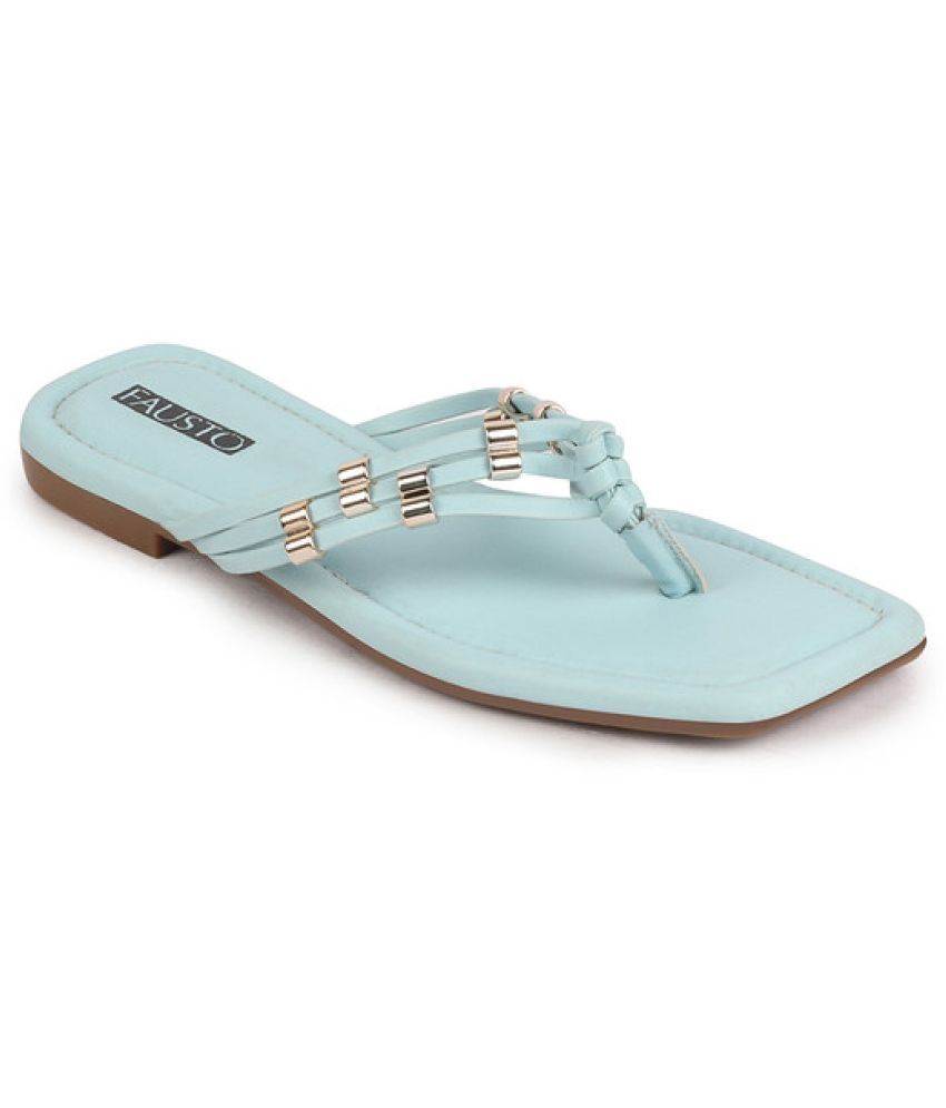     			Fausto Light Blue Women's Flats