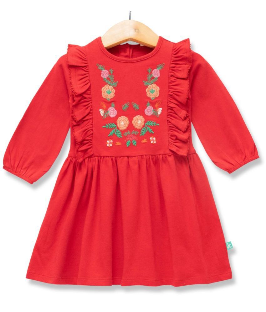     			Juscubs Red Cotton Baby Girl Dress ( Pack of 1 )