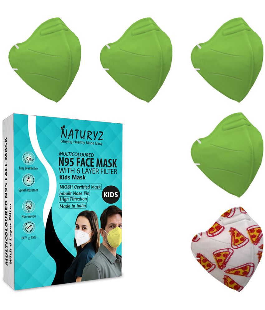     			Naturyz N95 NIOSH Certified N95 Face Mask for Kids With 6 Layer Protection | 95% Filtration | Adjustable Nose pin | Reusable ( Boys & Girls)(Pack of 5)