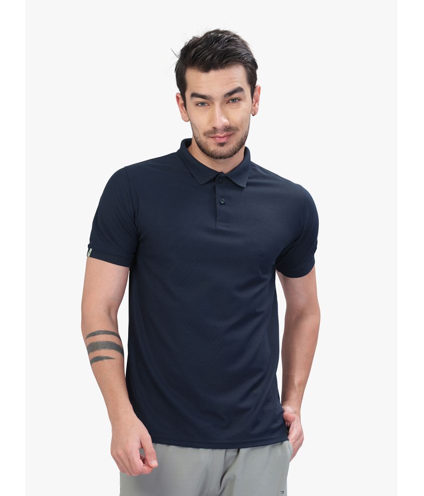     			Technosport Navy Polyester Slim Fit Men's Sports Polo T-Shirt ( Pack of 1 )