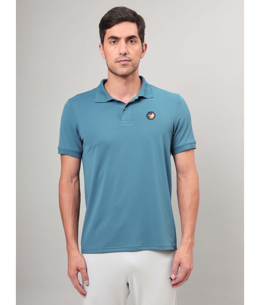     			Technosport Teal Polyester Slim Fit Men's Sports Polo T-Shirt ( Pack of 1 )