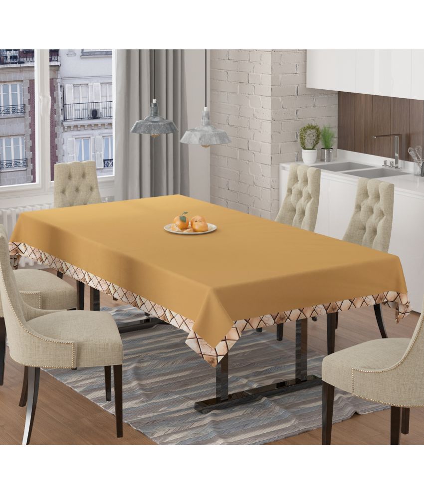     			WISEHOME Solid Velvet 6 Seater Rectangle Table Cover ( 228 x 150 ) cm Pack of 1 Gold