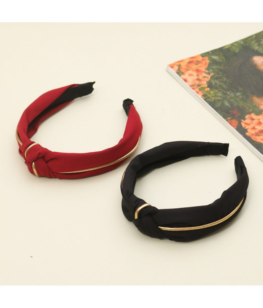     			Yellow Bee Pack Of 2 Knotted Hairbands - Red And Black