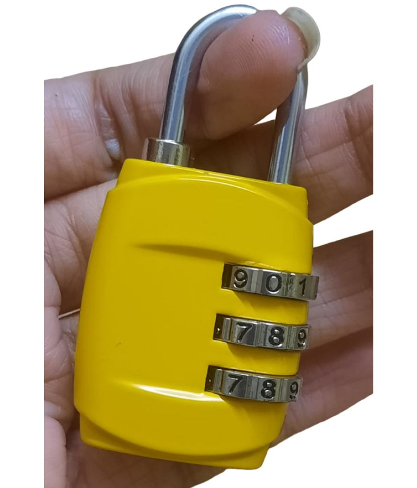     			3Digit yellow  Padlock/Combination Lock