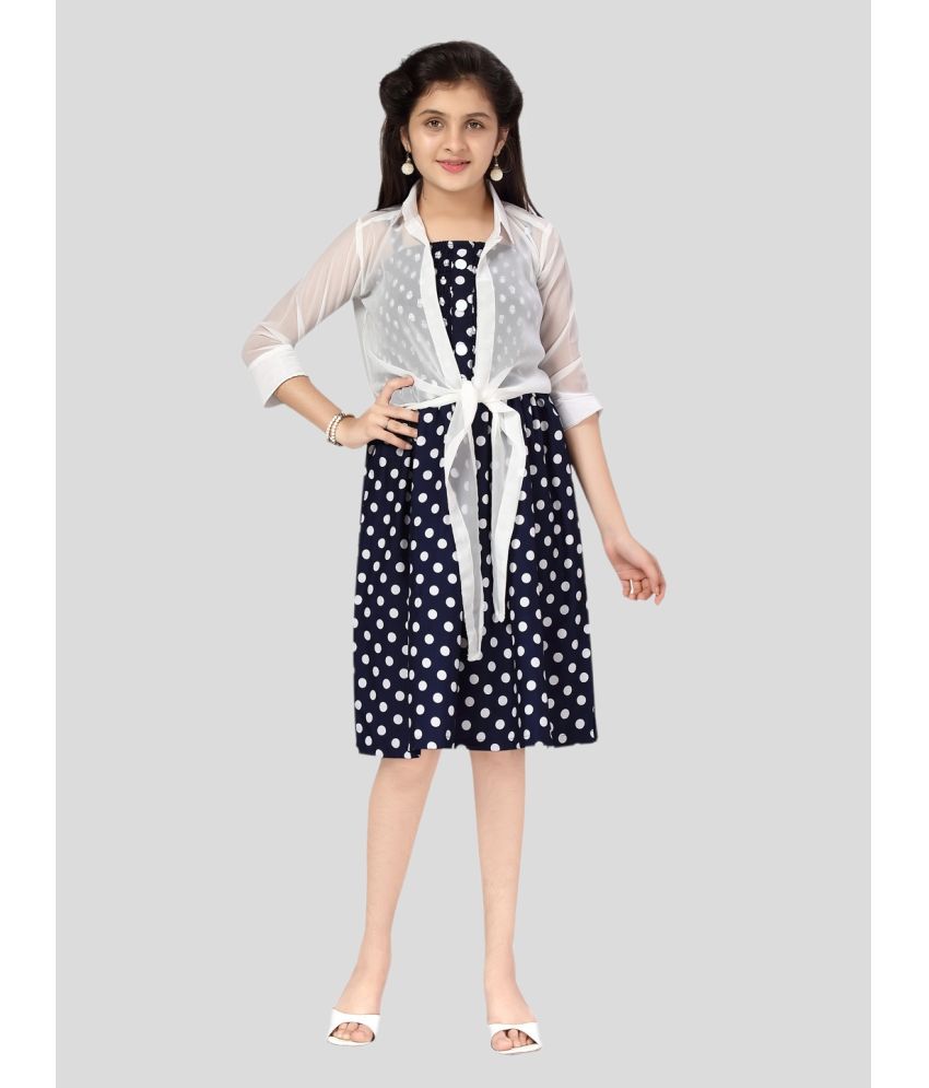     			Aarika Cotton Blend Frock For Girls ( Pack of 1 , Navy Blue )