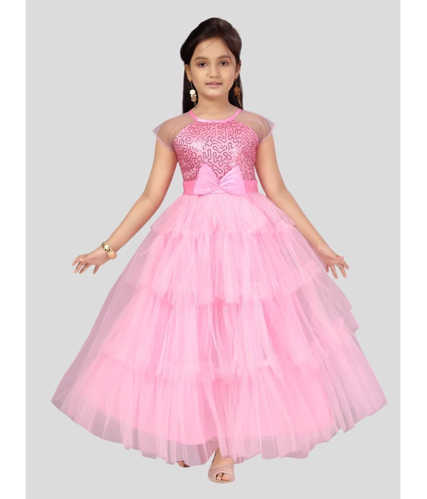     			Aarika Pink Nylon Girls Gown ( Pack of 1 )
