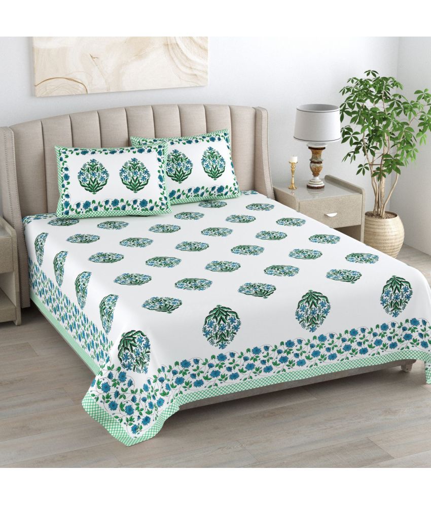     			Bombay Spreads Cotton King Size Bedsheet ( Turquoise )