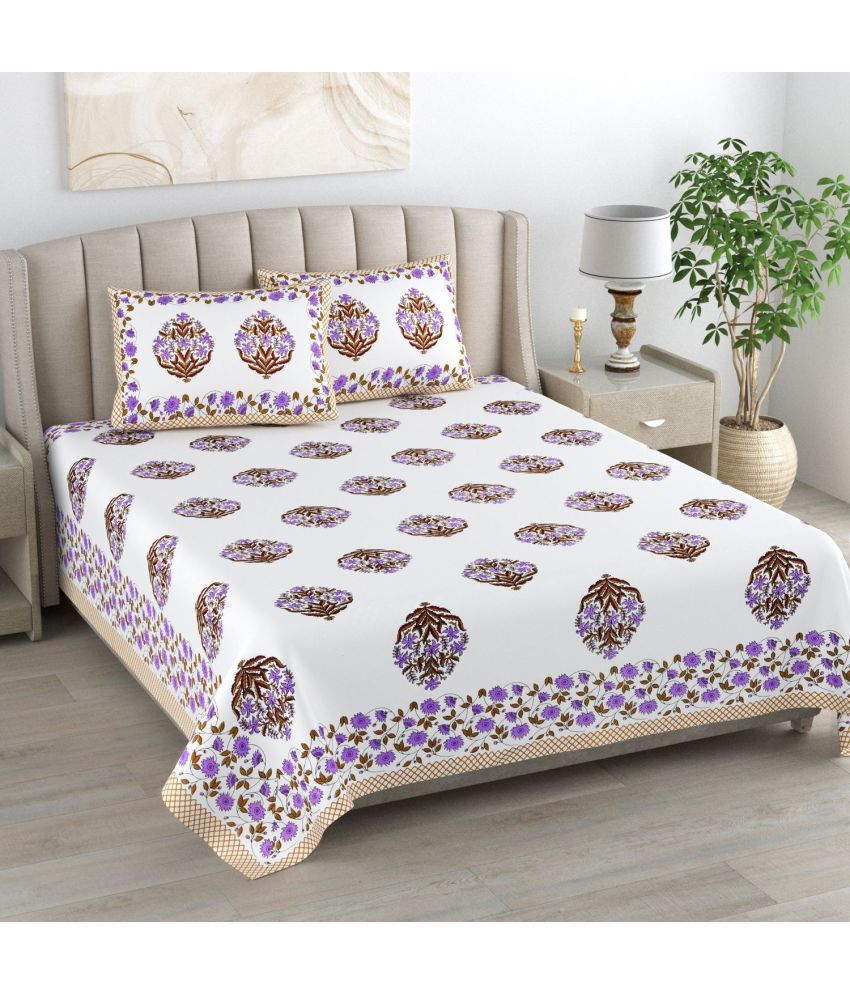     			Bombay Spreads Cotton King Size Bedsheet ( Purple )