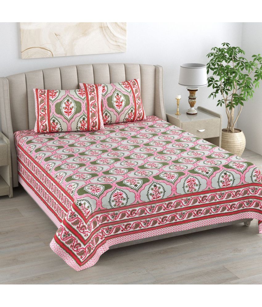     			Bombay Spreads Cotton King Size Bedsheet ( Pink )