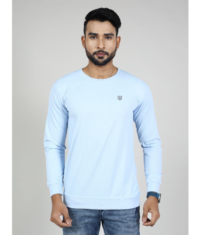     			GAME BEGINS Polyester Regular Fit Solid Full Sleeves Men's T-Shirt - Light Blue ( Pack of 1 )