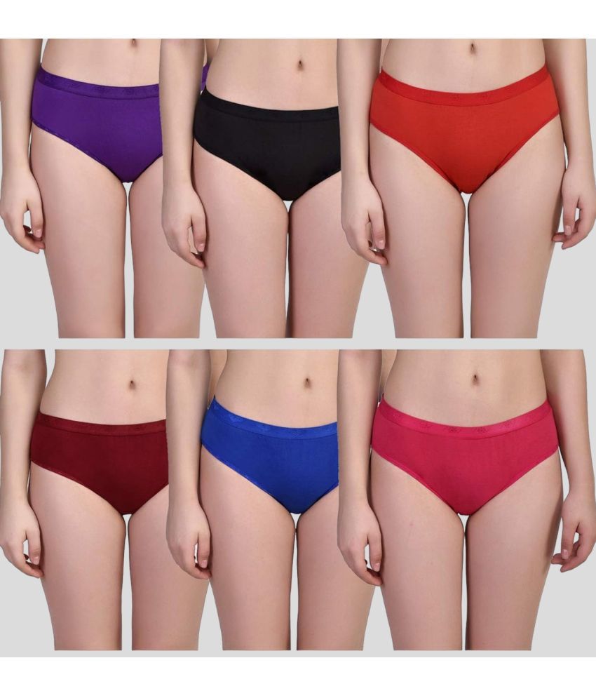     			Inaya Creation Pack of 6 Cotton Solid Women's Briefs ( Multicolor )