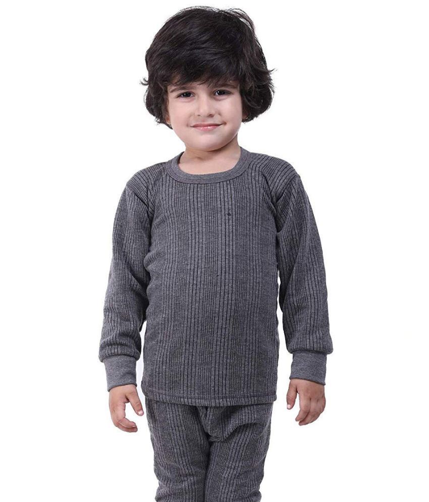     			Lux Inferno Boys & Girls Charcoal Melange Crew Neck Full Sleeves Thermal Upper/Top/Vest - Pack of 1