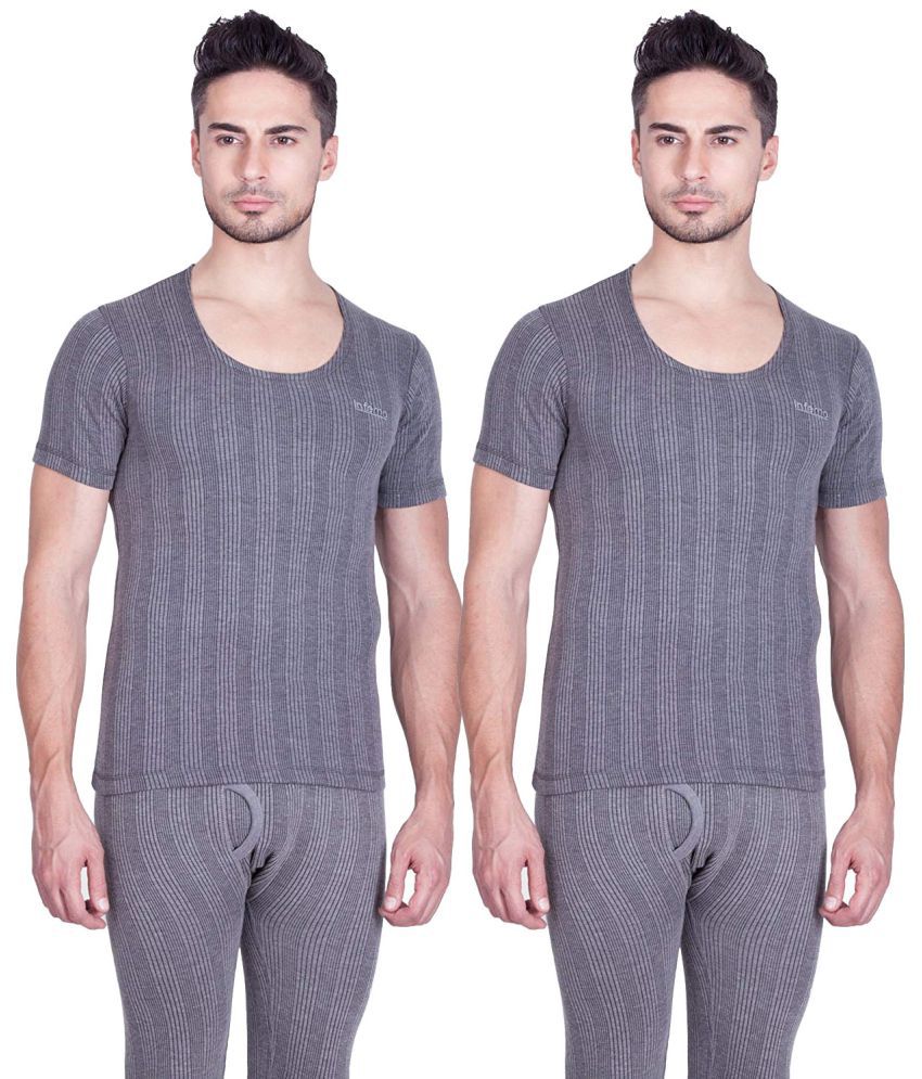    			Lux Inferno Charcoal Polyester Men's Thermal Tops ( Pack of 2 )