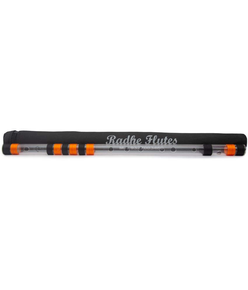     			Radhe Flutes Acrylic Bansuri F Sharp Right Handed Base Octave With Hard Cove