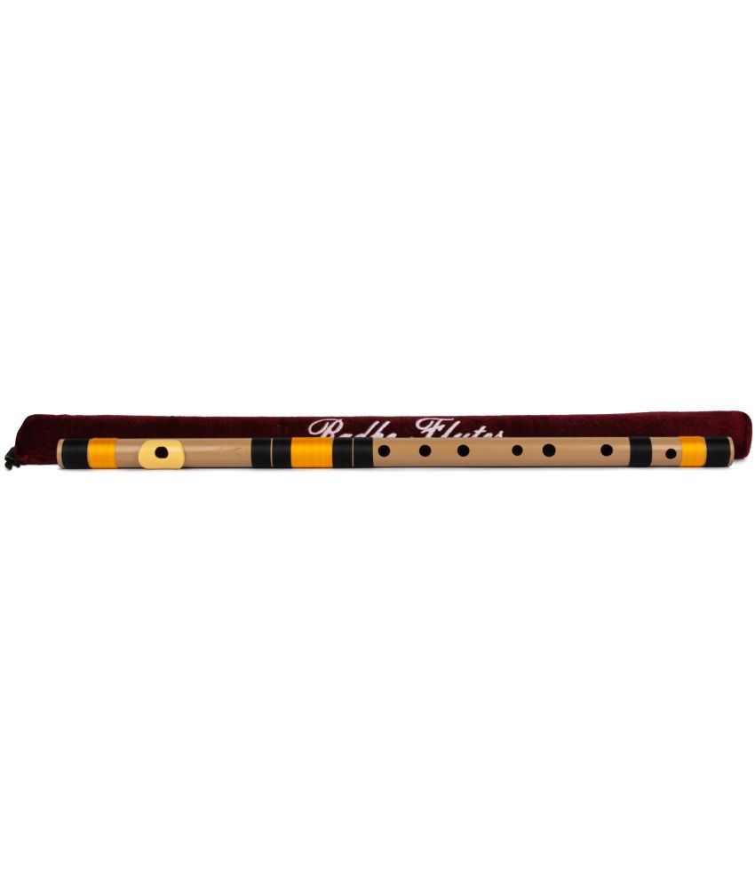     			Radhe Flutes PVC Fiber A Natural Bansuri Base Octave RIGHT Handed With VELVET COVER
