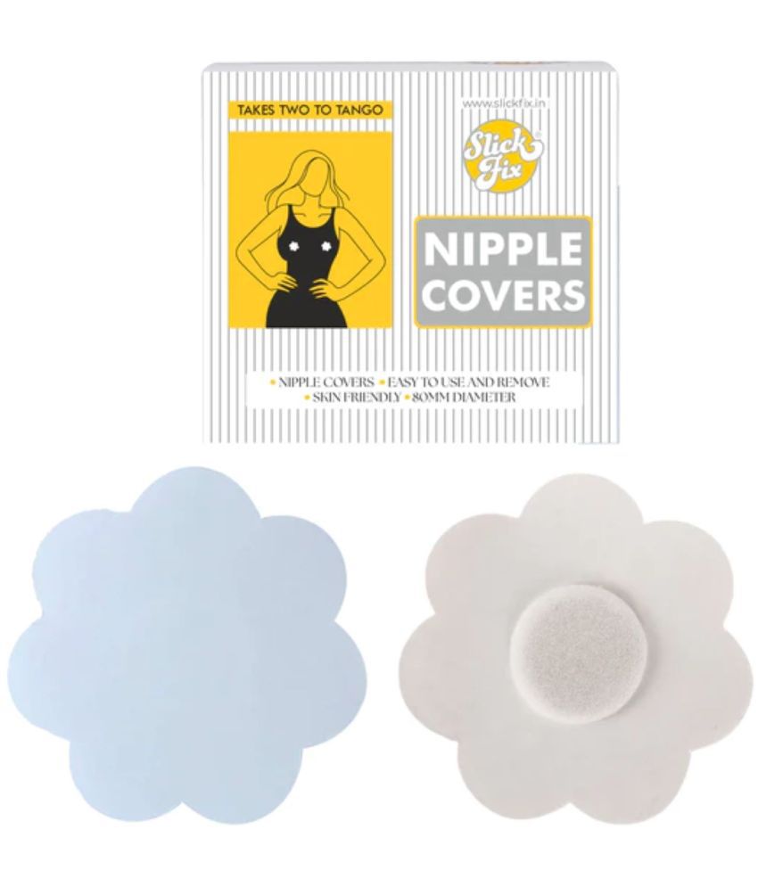     			SLICKFIX Self Adhesive Nipple Covers Disposable, (Transparent Colour) Pack of 100 Nipple Pasties, No Show Bra for Women, Nipple Shields, Breast Covers for Girls, Nipple Petals Disposable.