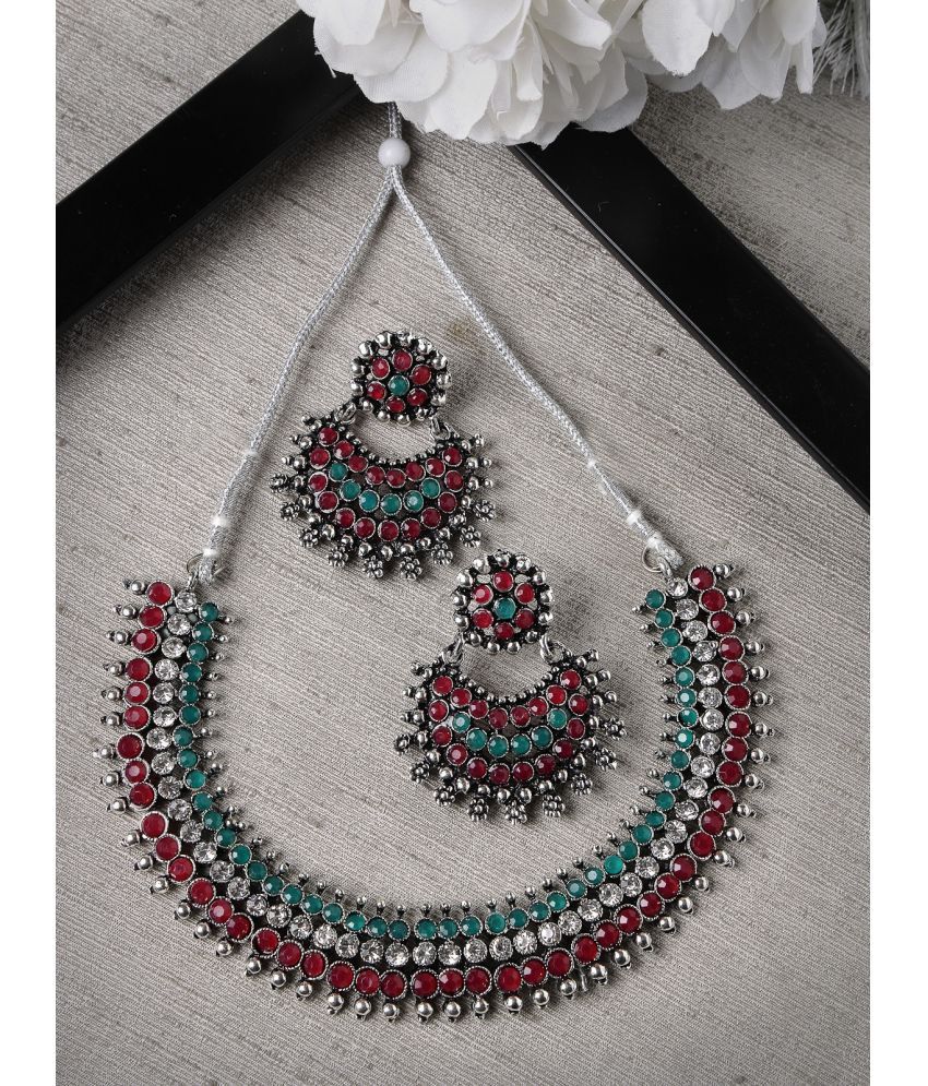     			Sukkhi Red Alloy Necklace Set ( Pack of 1 )