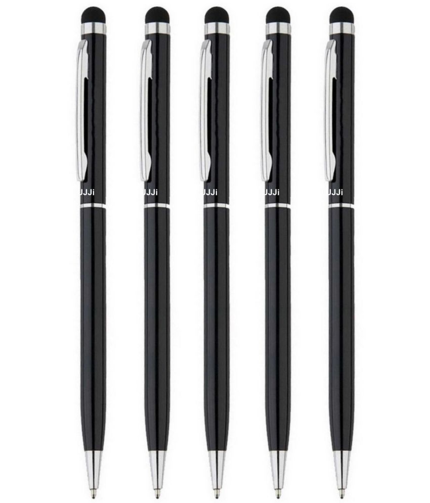     			UJJi Sleek Design Black Pen with Stylus for Touch Screen Pack of 5 Ball Pen